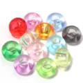 Colorful transparent acrylic large hole beads for DIY handmade bracelets jewelry accessories. - 50 Pieces / Random Mixed Transparent Colors