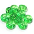 Green transparent acrylic large hole beads for DIY handmade bracelets jewelry accessories. - 50 Pieces / Green Transparent