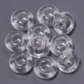 Transparent acrylic abacus large hole beads DIY crystal spacer beads for jewelry making - 50 Pieces / Transparent White