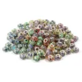 Resin Large Hole Beads Bulk Pack Colorful Faceted DIY Bracelet Necklace Loose Beads - Faceted Circle: Random Mixed Colors / 20 Pcs/Pack, Outer Diameter approx. 14mm, Height approx. 9mm, Hole approx. 4.5mm