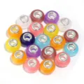 Resin large hole beads for DIY charm bracelets necklaces, colorful loose spacer beads pack. - Imitation Cat's Eye, Random Mixed Colors / 20 Pcs/Pack, Outer Diameter approx. 14mm, Height approx. 9mm, Hole approx. 4.5mm