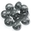 Acrylic large hole beads transparent smoke grey loose spacer beads for DIY jewelry making. - 50 Pieces / Black Transparent