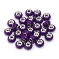 Purple resin large hole beads for DIY charm bracelets and necklaces, 20pcs pack craft beads. - Faux Turquoise Dark Purple / 20 Pcs/Pack, Outer Diameter approx. 14mm, Height approx. 9mm, Hole approx. 4.5mm