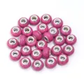 Pink cracked resin large hole beads for DIY charm bracelets and handmade necklaces crafting. - Faux Turquoise Rose Red / 20 Pcs/Pack, Outer Diameter approx. 14mm, Height approx. 9mm, Hole approx. 4.5mm