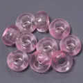 Pink transparent acrylic loose beads, large hole abacus spacer beads for DIY jewelry making. - 50 Pieces / Pink Transparent