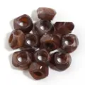 Acrylic Faceted Abacus Spacer Loose Beads Brown DIY Jewelry Craft Variant Item - 50 Pieces / Coffee-Colored Polygons