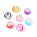 Colorful resin large hole beads for DIY charm bracelets and necklaces, loose beads. - Frosted Two-Tone Random Mixed Colors / 20 Pcs/Pack, Outer Diameter approx. 14mm, Height approx. 9mm, Hole approx. 4.5mm
