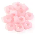Pink acrylic abacus large hole beads translucent loose beads for diy jewelry making bracelets - 50 Pieces / Pink Polygon