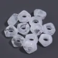 Acrylic Abacus Large Hole Beads Transparent Cracked Crystal Spacer DIY Bracelet Accessories - 50 Pieces / Transparent Polygons