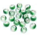 Green Gradient Resin Large Hole Beads DIY Bracelet Charm Spacer Beads Pack of 20 - Matte Green Two-Tone / 20 Pcs/Pack, Outer Diameter approx. 14mm, Height approx. 9mm, Hole approx. 4.5mm