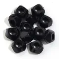 Black faceted large hole acrylic beads, perfect for DIY bracelets and jewelry making accessories. - 50 Pieces / Lead Grey