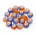 20pcs Resin Large Hole Beads Faceted Flat Spacer Beads DIY Bracelet Necklace Jewelry Making - Orange and Blue Crackle Two-Tone / 20 Pcs/Pack, Outer Diameter approx. 14mm, Height approx. 9mm, Hole approx. 4.5mm