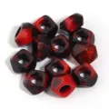 Acrylic faceted large hole abacus loose beads for DIY handmade bracelets jewelry making accessories - 50 Pieces / Black and Red Polygons
