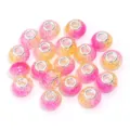 Colorful resin large hole beads crystal crackle DIY charm beads for handmade bracelets 20pcs - Yellow & Pink Two-Tone Crackle Beads / 20 Pcs/Pack, Outer Diameter approx. 14mm, Height approx. 9mm, Hole approx. 4.5mm