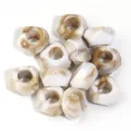 Acrylic abacus large hole loose beads DIY bracelet jewelry accessories brown white - 50 Pieces / Latte-Colored Polygons