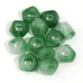 Green acrylic abacus large hole beads crackle dual color transparent spacer DIY jewelry - 50 Pieces / Green Polygon