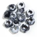 Acrylic large-hole abacus beads, black and white marble pattern DIY bracelet spacer findings - 50 Pieces / Black and White Polygons