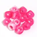 Acrylic transparent large hole loose beads pink burst crystal DIY bracelet spacer accessories - 50 Pieces / Rose Red Polygons