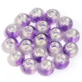 20pcs purple resin large hole beads European charm beads for DIY bracelets and necklaces - Gold Foil Two-Tone Glossy Purple / 20 Pcs/Pack, Outer Diameter approx. 14mm, Height approx. 9mm, Hole approx. 4.5mm