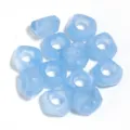 Light blue acrylic large-hole loose beads for DIY jewelry making and bracelets. - 50 Pieces / Blue Polygon