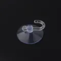 Transparent suction cup hook with mushroom head clear plastic wall mount for tile glass surface. - 30mm with Hook (1 Piece)