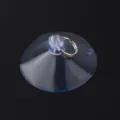 Transparent plastic suction cup with metal ring hook for glass tile wall mount home decor use - 50mm with Loop (1 Pc)