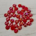 Red 10mm flatback acrylic rhinestones, half round AB color DIY craft gemstone patch. - Half Round AB Color Style (Y111) / Red