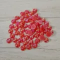 10mm Acrylic Flatback Rhinestones AB Color Round Gemstone Cabochons DIY Craft Accessories - Half Round AB Color Style (Y111) / Watermelon red