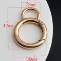 Alloy spring ring snap hook DIY bag hardware round clasp keychain fastener 30mm 42mm size - No. 3 Gold Large Round Spring Buckle (D027) / 1 Piece