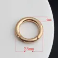 Gold alloy spring O-ring metal clasp 25mm diameter DIY bag purse hardware accessory - No. 4 Gold Open Round Ring Buckle (D027) / 1 Piece