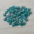 DIY acrylic flatback rhinestones 10mm smooth half round AB color gems for craft decoration - Half Round AB Color Style (Y111) / Teal