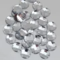 DIY 14mm Acryl Flachrückseite runde Gitter Strasssteine glitzernde Edelsteine für Schmuck. - 14mm / Klarweiß