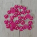 Pink acrylic flatback rhinestones 10mm half round AB color craft cabochons for DIY jewelry making - Half Round AB Color Style (Y111) / Rose Red