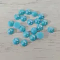 Blue acrylic flatback rhinestones for DIY crafts, 10mm cabochon gems with AB color sheen. - Half Round AB Color Style (Y111) / Light Blue