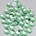 14mm flache runde Acryl Strasssteine hellgruen facettierte DIY Handwerk Diamanten fuer Schmuck. - 14mm / Hellgrün