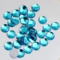 Blaue facettierte Acryl-Strasssteine mit flacher Rückseite für DIY-Bastelarbeiten und Schmuck. - 14mm / Aqua