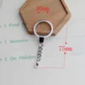 Accessori per portachiavi in metallo DIY anello diviso con catena e moschettone 75mm - Stile 3 (Con Chiusura a Moschettone)