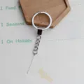 Accessorio per portachiavi in metallo DIY con anello diviso e catena per gioielli fatti. - Stile 1 (Con Connettore ad Ago)