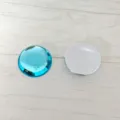 DIY Acryl Flachrücken Cabochon Strasssteine, 30mm runde glatte Edelstein Patches für Handwerk. - 35mm / Aqua
