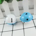 4cm two-tone metal jingle bells for pet, Christmas decoration, and DIY craft pendants. - 4cm / Blue and White
