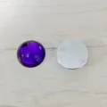 Strass en acrylique 30mm dos plat cabochons de pierres precieuses lisses pour bijoux DIY - 30mm / Base Argent Violet