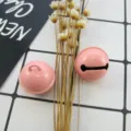 DIY craft metal painted bells jelly pink 22mm handmade pet collar accessories material - Orange and Pink