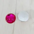 DIY strass acrylique 30mm cabochon plat gemme lisse patch artisanat variante - 30mm / Base Argent Rouge Rose