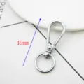 Mousqueton en métal argenté porte-clés accessoire de bijou DIY longueur 49mm - Style 1 (D062) / Longueur Totale 49mm
