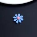DIY Blue Daisy Resin Cabochon Flatback Charm for Handmade Jewelry Earrings Hair Accessories - Color 2-Blue Petal Pink Core (1 Piece)
