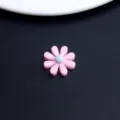 DIY resin daisy flower charm for handmade jewelry making, cute pink flatback for earrings hair clip - Color 4-Pink Petal Blue Core (1 Piece)