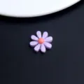 Cute purple resin daisy flower charms for DIY jewelry making, earrings, and hair clips. - Color 3-Purple Petal Pink Core (1 Piece)