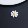DIY resin daisy flower cabochon charms for handmade jewelry making, earrings, and cute hair clips. - Color 7-White Petal Yellow Core (1 Piece)