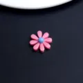 Resin daisy flower charm flatback for DIY jewelry making earrings hair accessories cute. - Color 5-Pink Petal Blue Core (1 Piece)