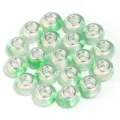 Green resin large hole beads, DIY charm spacer bead variant for bracelets and necklaces crafting. - Gold Foil Two-Tone Glossy Green / 20 Pcs/Pack, Outer Diameter approx. 14mm, Height approx. 9mm, Hole approx. 4.5mm